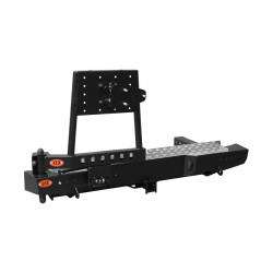 Бампер силовой задний OJ серии "ТРОФИ" для Mitsubishi L200 2015-2019 с калиткой под запаску и квадратом под фаркоп