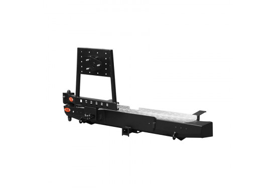 Бампер силовой задний OJ серии "ТРОФИ" для Mitsubishi L200 2015-2019 с калиткой под запаску и квадратом под фаркоп