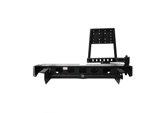 Бампер силовой задний OJ серии "ТРОФИ" для Mitsubishi L200 2015-2019 с калиткой под запаску и квадратом под фаркоп