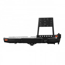 Бампер силовой задний OJ серии "ТРОФИ" для Nissan Navara D40 2010-2015 с калиткой под запаску и квадратом под фаркоп