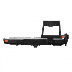 Бампер силовой задний OJ серии "ТРОФИ" для Nissan Navara D40 2010-2015 с калиткой под запаску и квадратом под фаркоп