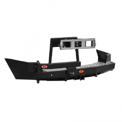 Бампер силовой задний OJ серии "ТРОФИ" для SsangYong Kyron 2007-2016 с калиткой под запаску и квадратом под фаркоп