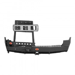 Бампер силовой задний OJ серии "ТРОФИ" для SsangYong Kyron 2007-2016 с калиткой под запаску и квадратом под фаркоп