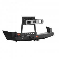 Бампер силовой задний OJ серии "ТРОФИ" для SsangYong Kyron 2007-2016 с калиткой под запаску и квадратом под фаркоп