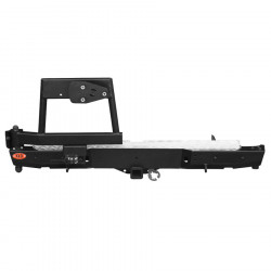 Бампер силовой задний OJ серии "ТРОФИ" для Nissan NP300 с калиткой под запаску и квадратом под фаркоп