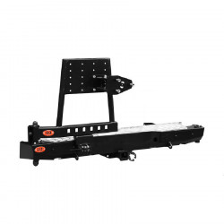 Бампер силовой задний OJ серии "ТРОФИ" для Nissan NP300 с калиткой под запаску и квадратом под фаркоп