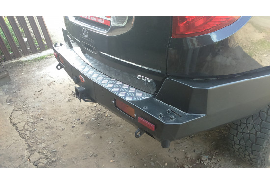 Бампер силовой задний OJ серии "ТРОФИ" для Great Wall Hover H3/H5 с квадратом под фаркоп