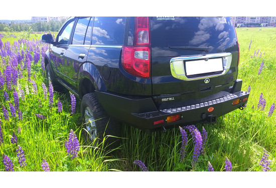 Бампер силовой задний OJ серии "ТРОФИ" для Great Wall Hover H3/H5 с квадратом под фаркоп