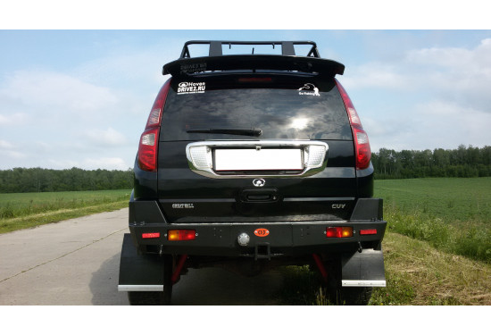 Бампер силовой задний OJ серии "ТРОФИ" для Great Wall Hover H3/H5 с квадратом под фаркоп
