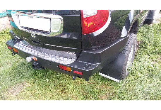 Бампер силовой задний OJ серии "ТРОФИ" для Great Wall Hover H3/H5 с квадратом под фаркоп