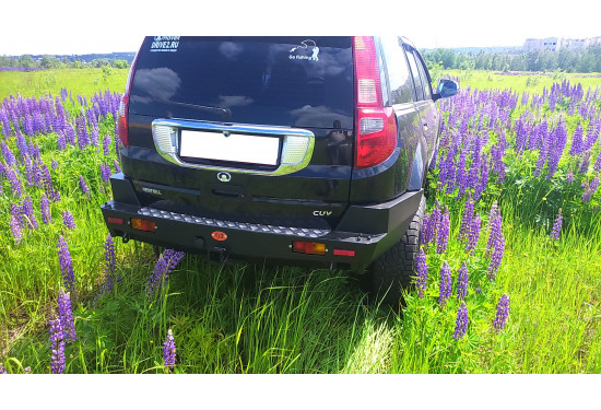 Бампер силовой задний OJ серии "ТРОФИ" для Great Wall Hover H3/H5 с квадратом под фаркоп