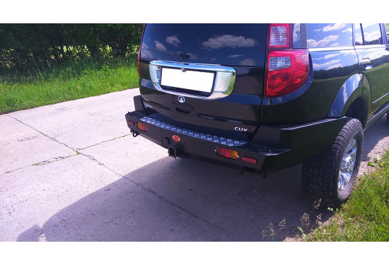 Бампер силовой задний OJ серии "ТРОФИ" для Great Wall Hover H3/H5 с квадратом под фаркоп