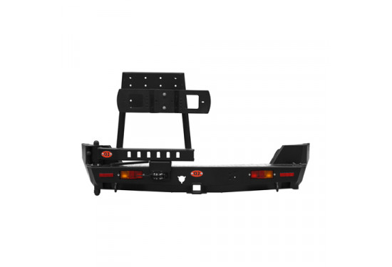Бампер силовой задний OJ серии "ТРОФИ" для Great Wall Hover H3/H5 с калиткой под запаску и квадратом под фаркоп