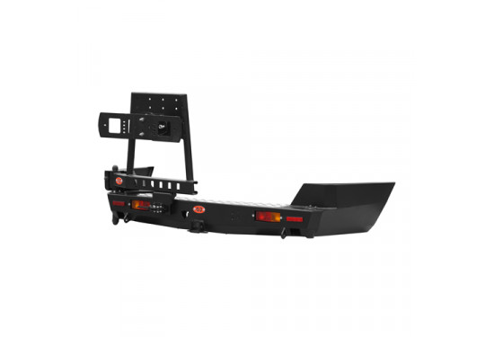 Бампер силовой задний OJ серии "ТРОФИ" для Great Wall Hover H3/H5 с калиткой под запаску и квадратом под фаркоп