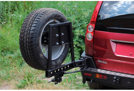 Бампер силовой задний OJ серии "ТРОФИ" для Great Wall Hover H3/H5 с калиткой под запаску и квадратом под фаркоп