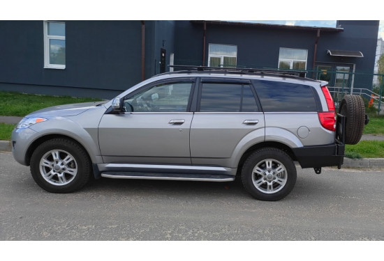 Бампер силовой задний OJ серии "ТРОФИ" для Great Wall Hover H3/H5 с калиткой под запаску и квадратом под фаркоп