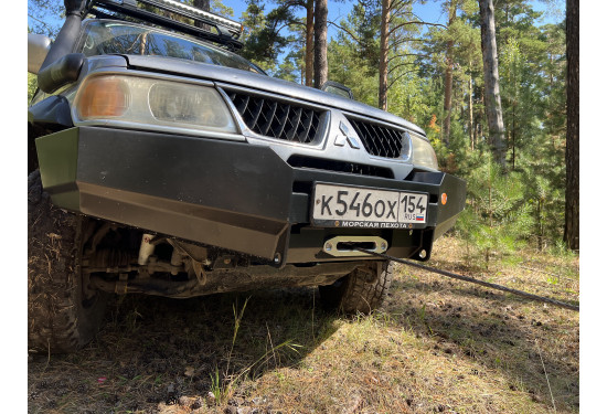 Бампер силовой передний OJ серии "ТУРИЗМ" для Mitsubishi Pajero Sport I 2004-2009