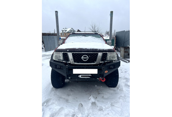 Бампер силовой передний OJ серии "ТРОФИ" для Nissan Navara D40 / Pathfinder R51 2010-2015 с противотуманными фарами