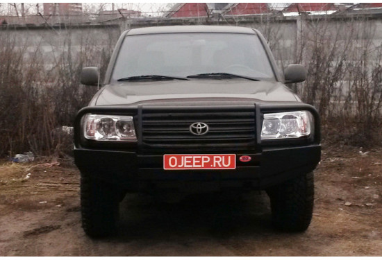 Бампер силовой передний OJ серии "ТУРИЗМ" для Toyota Land Cruiser 105 с кенгурином