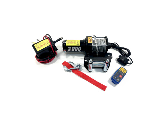 Лебедка электрическая 12V PRO-TOP 3000 lbs / 1361 кг стальной трос