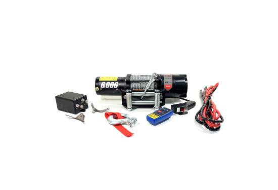 Лебедка электрическая 12V PRO-TOP 6000 lbs / 2722 кг стальной трос