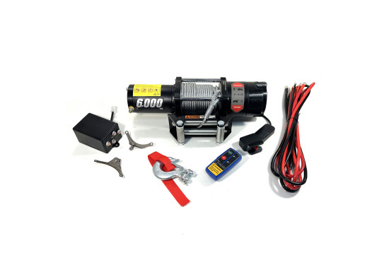 Лебедка электрическая 12V PRO-TOP 6000 lbs / 2722 кг стальной трос