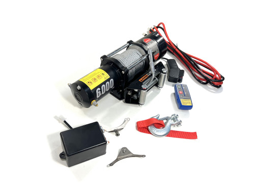 Лебедка электрическая 12V PRO-TOP 6000 lbs / 2722 кг стальной трос