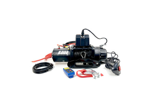 Лебедка электрическая 12V PRO-TOP 8000 lbs / 3630 кг синтетический трос