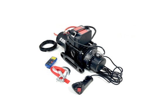 Лебедка электрическая 12V PRO-TOP 8000 lbs / 3630 кг синтетический трос