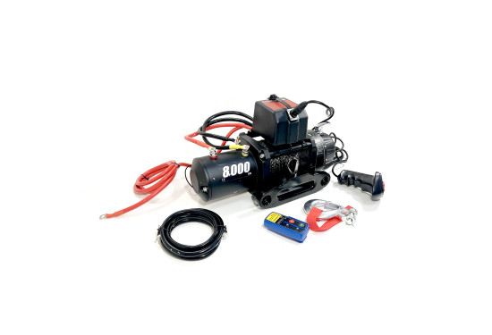 Лебедка электрическая 12V PRO-TOP 8000 lbs / 3630 кг синтетический трос