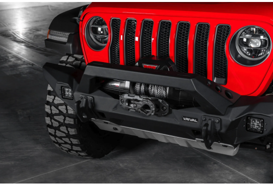 Бампер силовой передний алюминиевый Rival для Jeep Wrangler JK 2006-2018