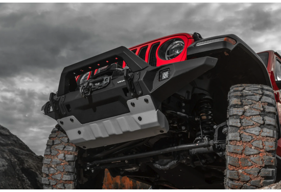 Бампер силовой передний алюминиевый Rival для Jeep Wrangler JK 2006-2018