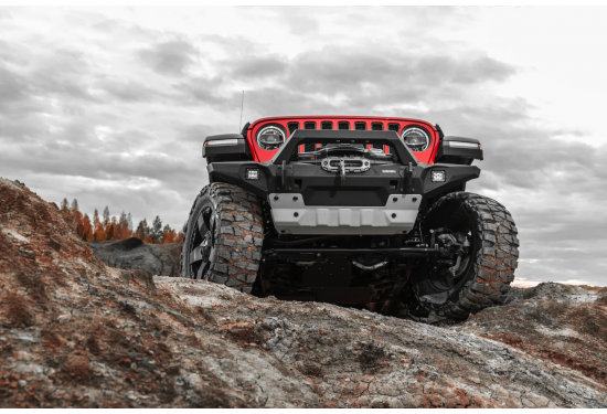 Бампер силовой передний алюминиевый Rival для Jeep Wrangler JK 2006-2018