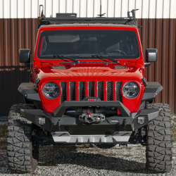 Бампер силовой передний алюминиевый Rival для Jeep Wrangler JL 2017+ и Jeep Gladiator JT 2018+