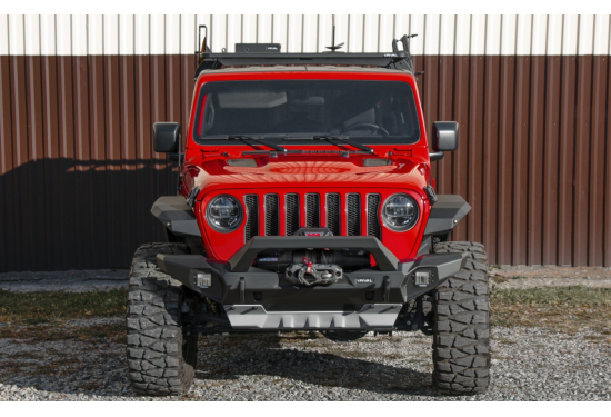 Бампер силовой передний алюминиевый Rival для Jeep Wrangler JL 2017+ и Jeep Gladiator JT 2018+