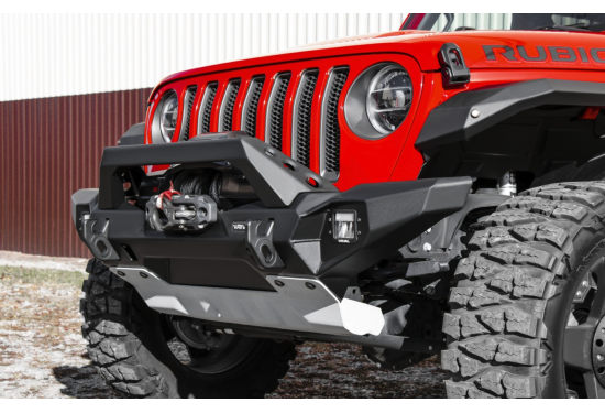 Бампер силовой передний алюминиевый Rival для Jeep Wrangler JL 2017+ и Jeep Gladiator JT 2018+