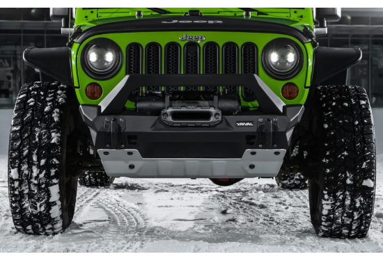 Бампер силовой передний алюминиевый Rival для Jeep Wrangler JK 2006-2018