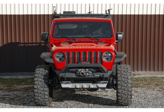Бампер силовой передний алюминиевый Rival для Jeep Wrangler JL 2017+ и Jeep Gladiator JT 2018+