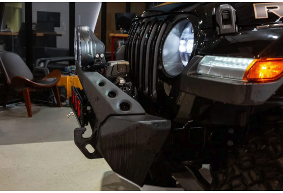 Бампер силовой передний алюминиевый Rival для Jeep Wrangler JL 2017+ и Jeep Gladiator JT 2018+