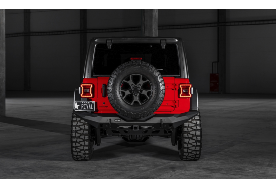 Бампер силовой задний алюминиевый Rival для Jeep Wrangler JL 2017+