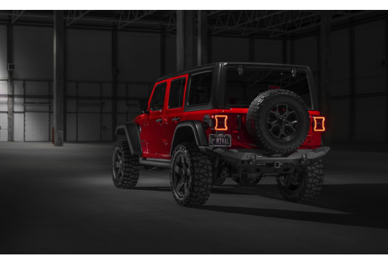Бампер силовой задний алюминиевый Rival для Jeep Wrangler JL 2017+