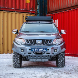 Бампер силовой передний алюминиевый Rival для Mitsubishi L200 2015-2019