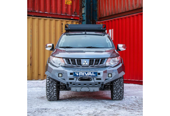Бампер силовой передний алюминиевый Rival для Mitsubishi L200 2015-2019
