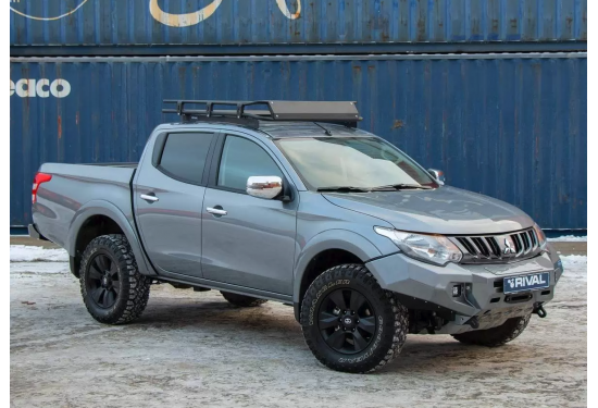 Бампер силовой передний алюминиевый Rival для Mitsubishi L200 2015-2019