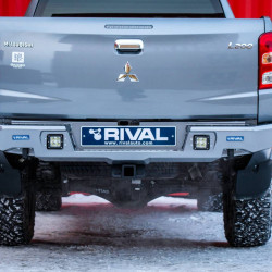 Бампер силовой задний алюминиевый Rival для Mitsubishi L200 2015-2019
