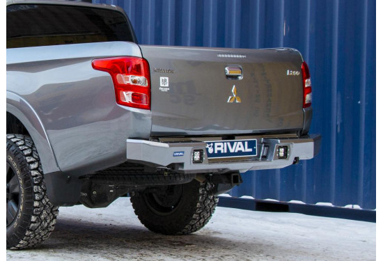Бампер силовой задний алюминиевый Rival для Mitsubishi L200 2015-2019