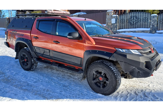 Бампер силовой передний алюминиевый Rival для Mitsubishi L200 2018-2022