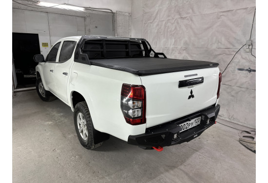 Бампер силовой задний алюминиевый Rival для Mitsubishi L200 2018-2022