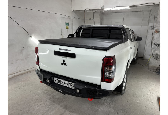Бампер силовой задний алюминиевый Rival для Mitsubishi L200 2018-2022