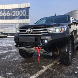 Бампер силовой передний алюминиевый Rival для Toyota Hilux 2015-2020